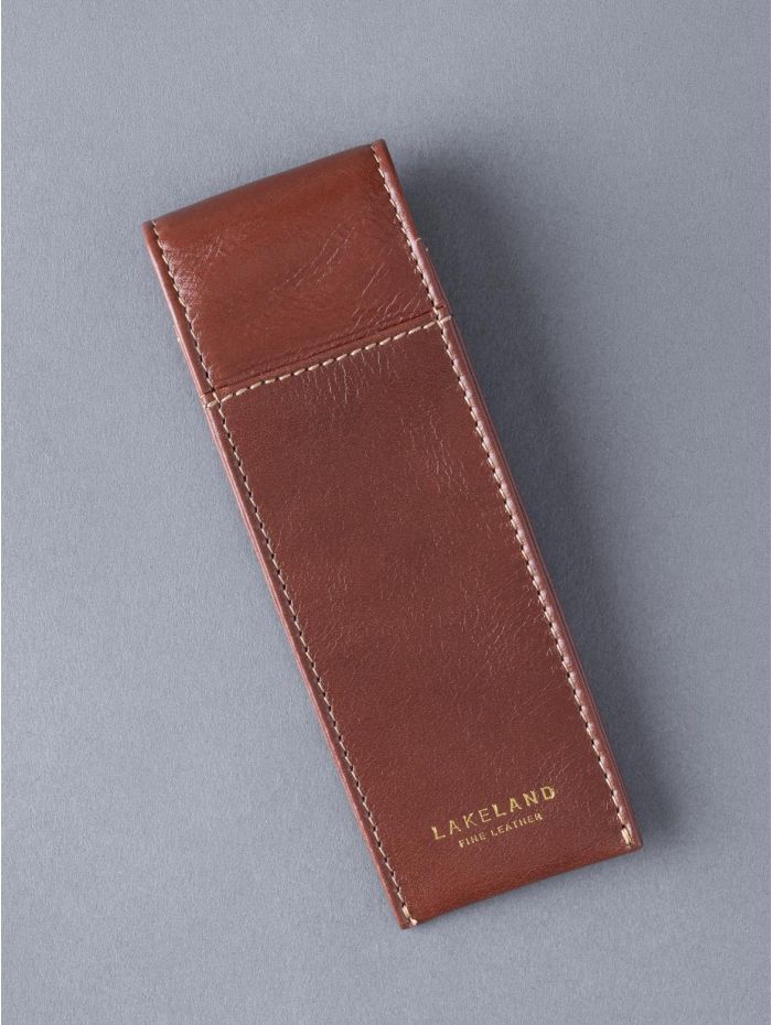 Ascari Leather Pen Case in Brown