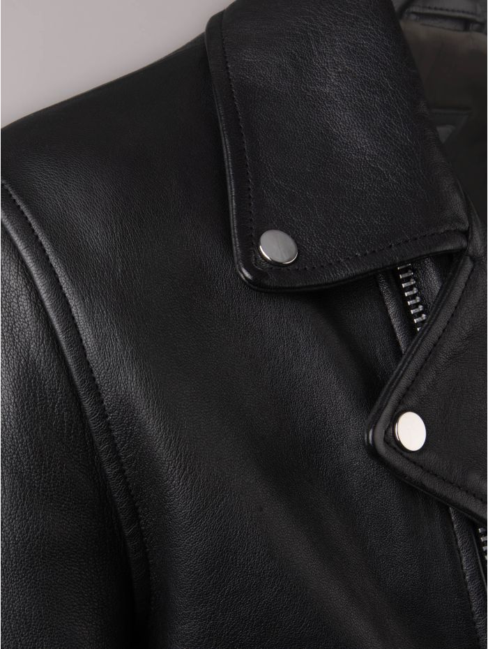 Rockcliffe Leather Biker Jacket in Black