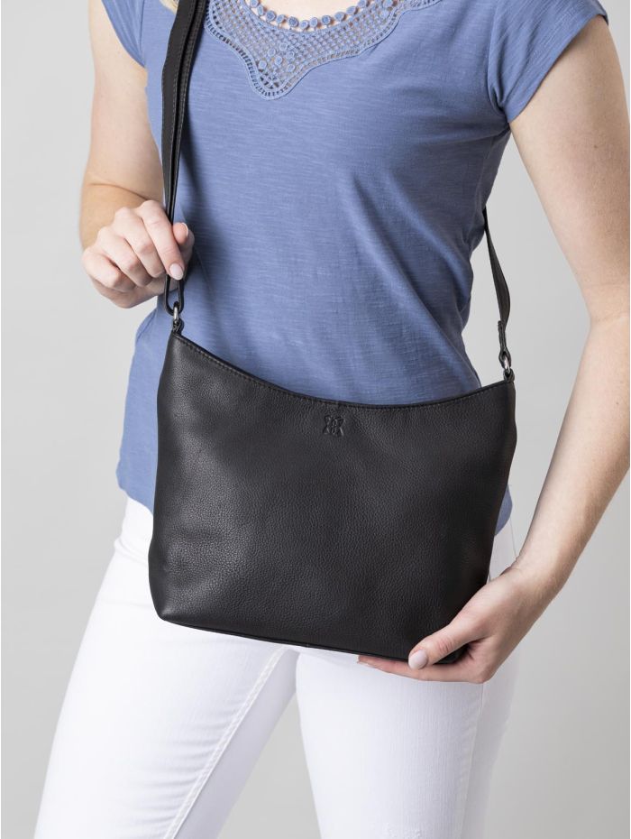 Lakeland Leather Fairfield Leather Cross Body Bag in Grey One Size