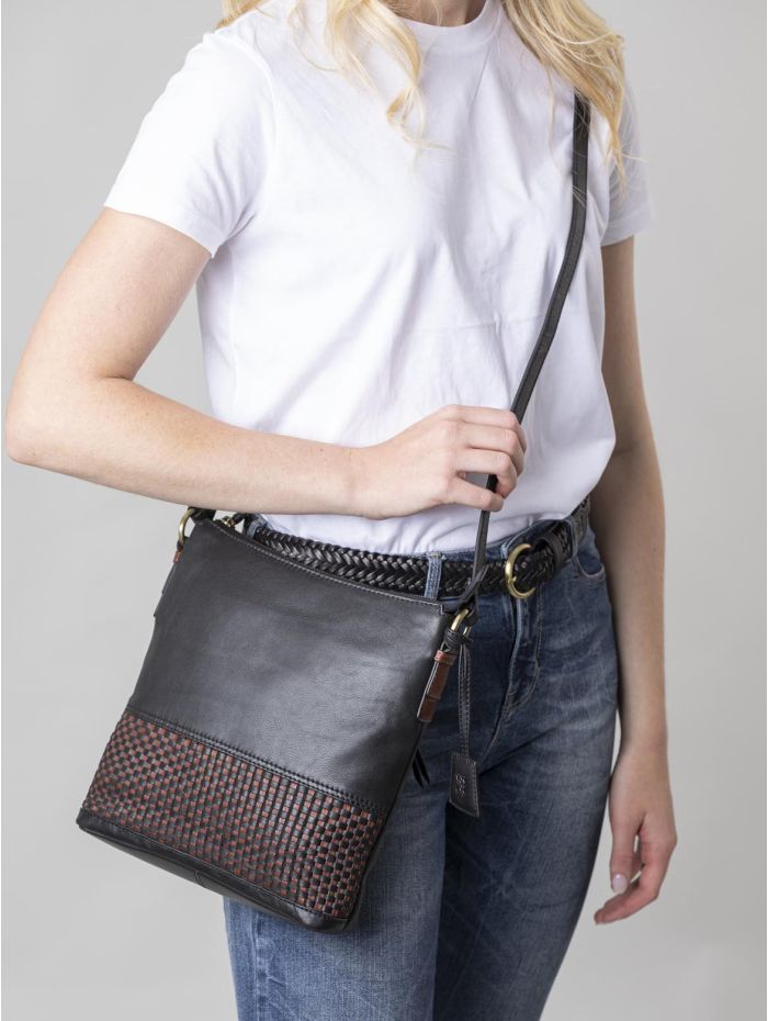 Waverton Leather Cross Body in Black