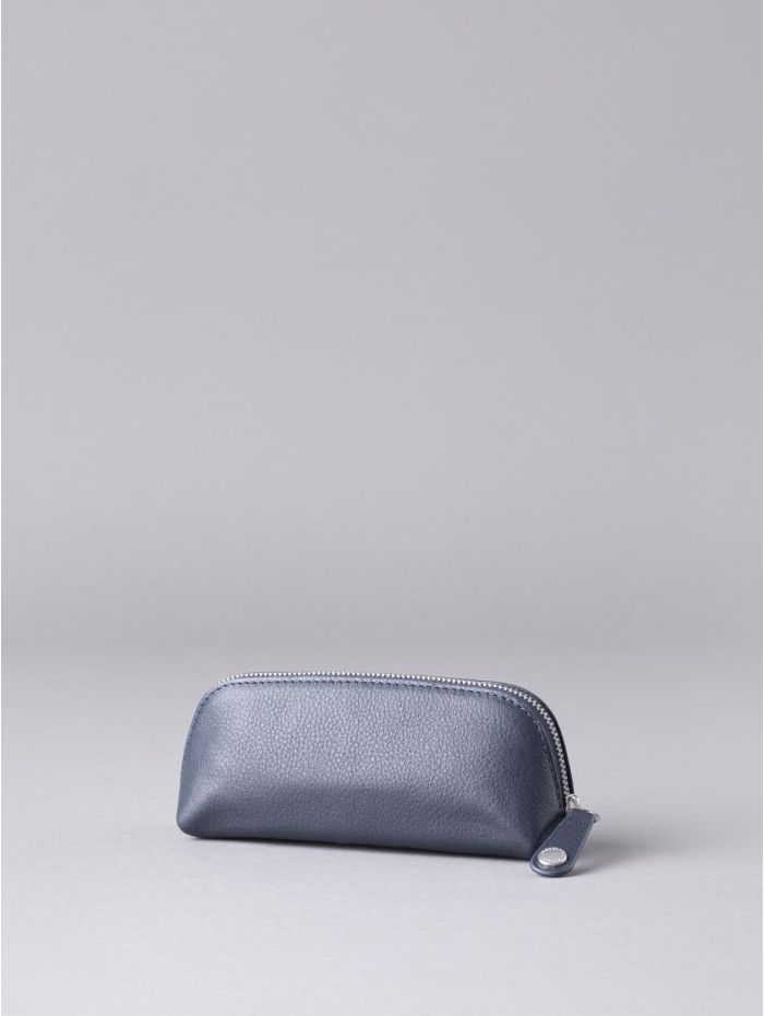 Arnside Leather Zip Glasses Case in Navy