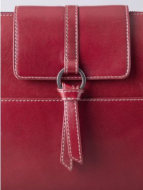 Birthwaite Leather Shoulder Bag in Red