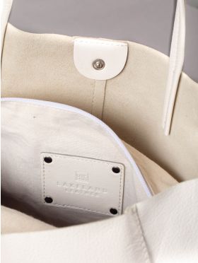 Tarn Leather Bucket Bag in White