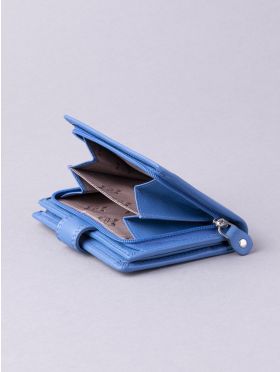 Small Leather Tab Purse in Blue