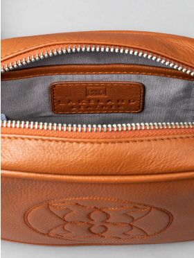 Hilltop Leather Cross Body Camera Bag in Tan
