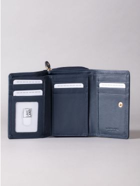 Small Leather Purse in Navy