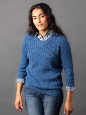 Thea 2 in 1 Shirt Jumper in Blue