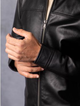Corby Leather Jacket in Black