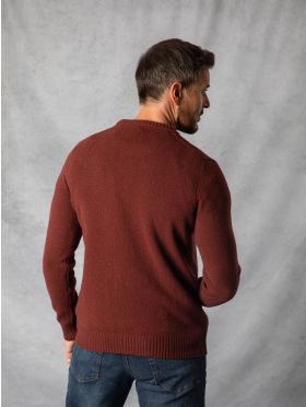 British Lambswool Crew Neck Jumper in Merlot
