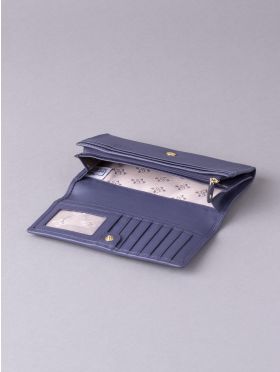 Large Leather Purse in Purple