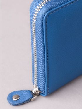 Small Leather Zip Purse in Blue