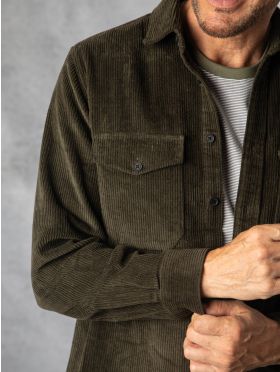 Jumbo Cord Overshirt in Khaki