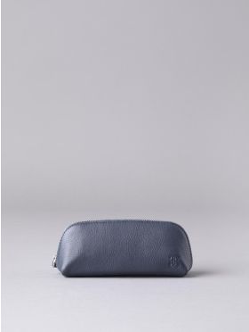 Arnside Leather Zip Glasses Case in Navy
