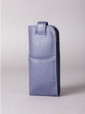 Leather Tab Glasses Case in Purple
