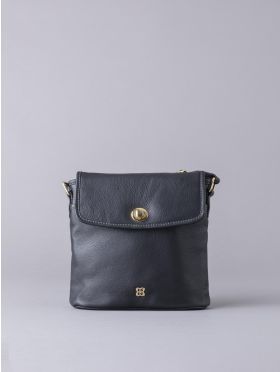 Rickerlea Leather Turn Lock Cross Body Bag in Black