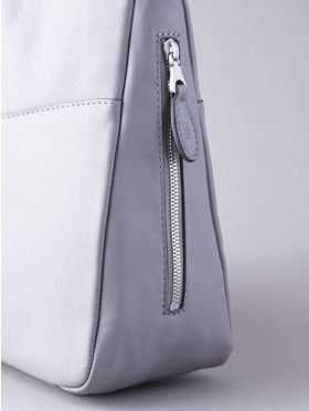 Fairfield Leather Hobo Bag in Grey