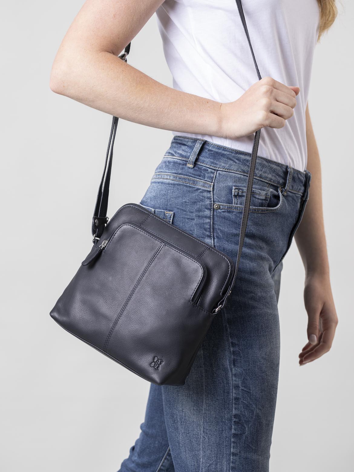 Lakeland Leather Raven Leather Cross Body Bag in Navy Lakeland Leather